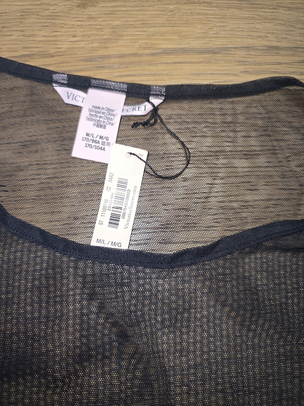 Victoria's Secret Black Sheer Mesh Top